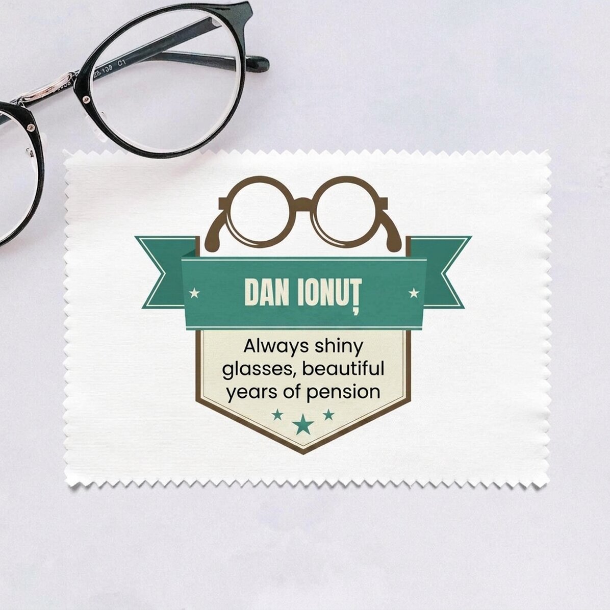 Paño personalizado para limpiar pantallas y gafas - Jubilación