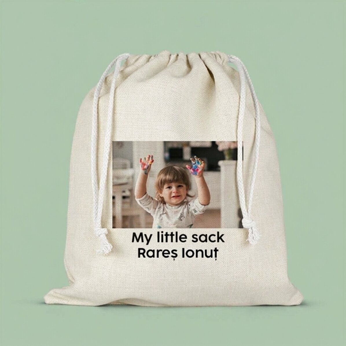 Bolsa personalizada con texto y una foto