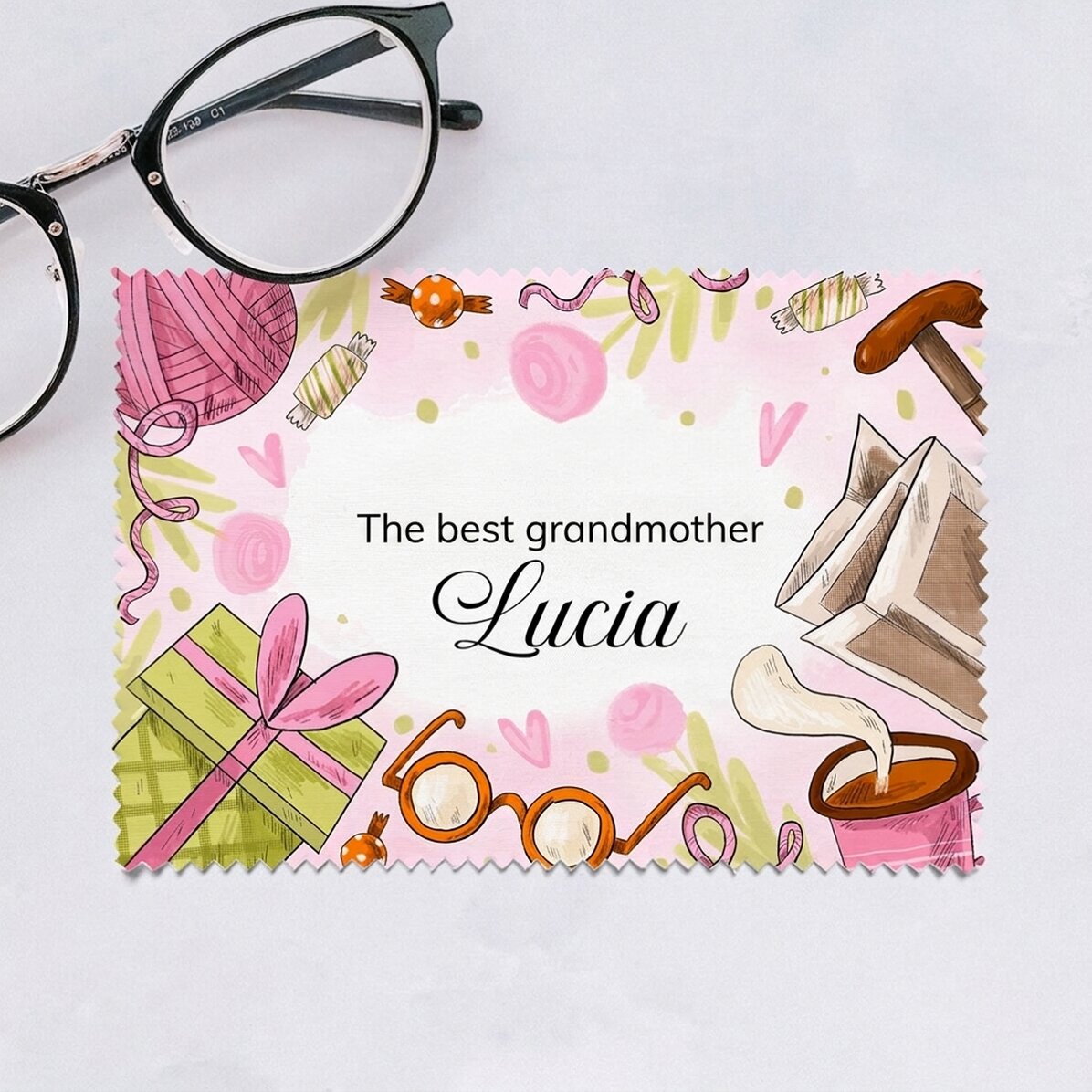 Paño personalizado para limpiar pantallas y gafas - La mejor abuela