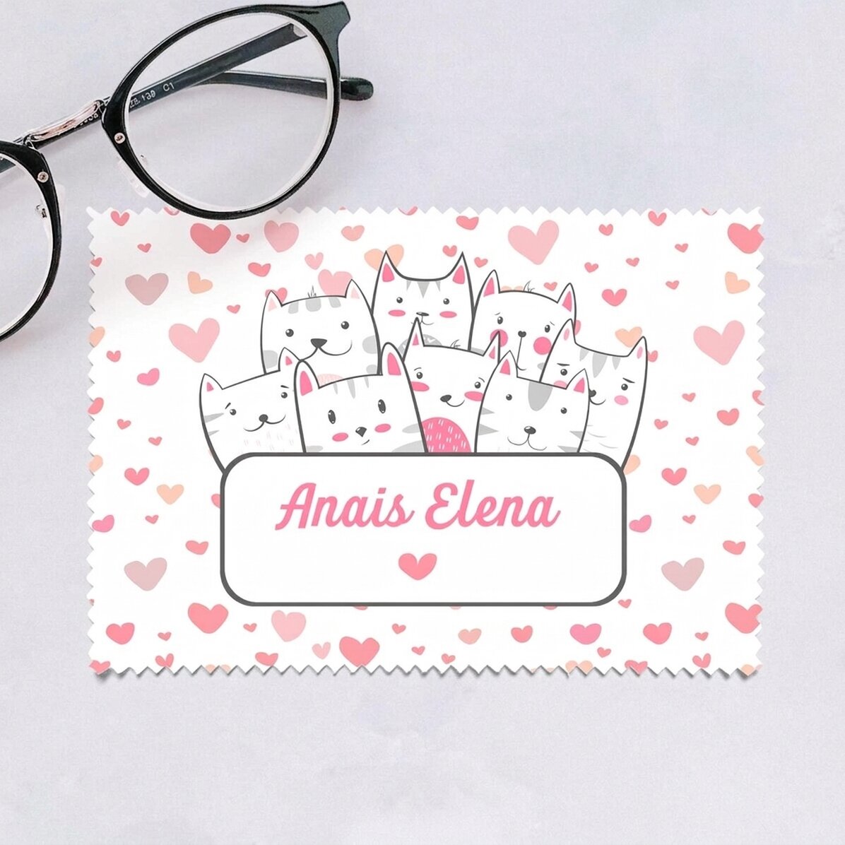 Paño personalizado para limpiar pantallas y gafas - Kitty