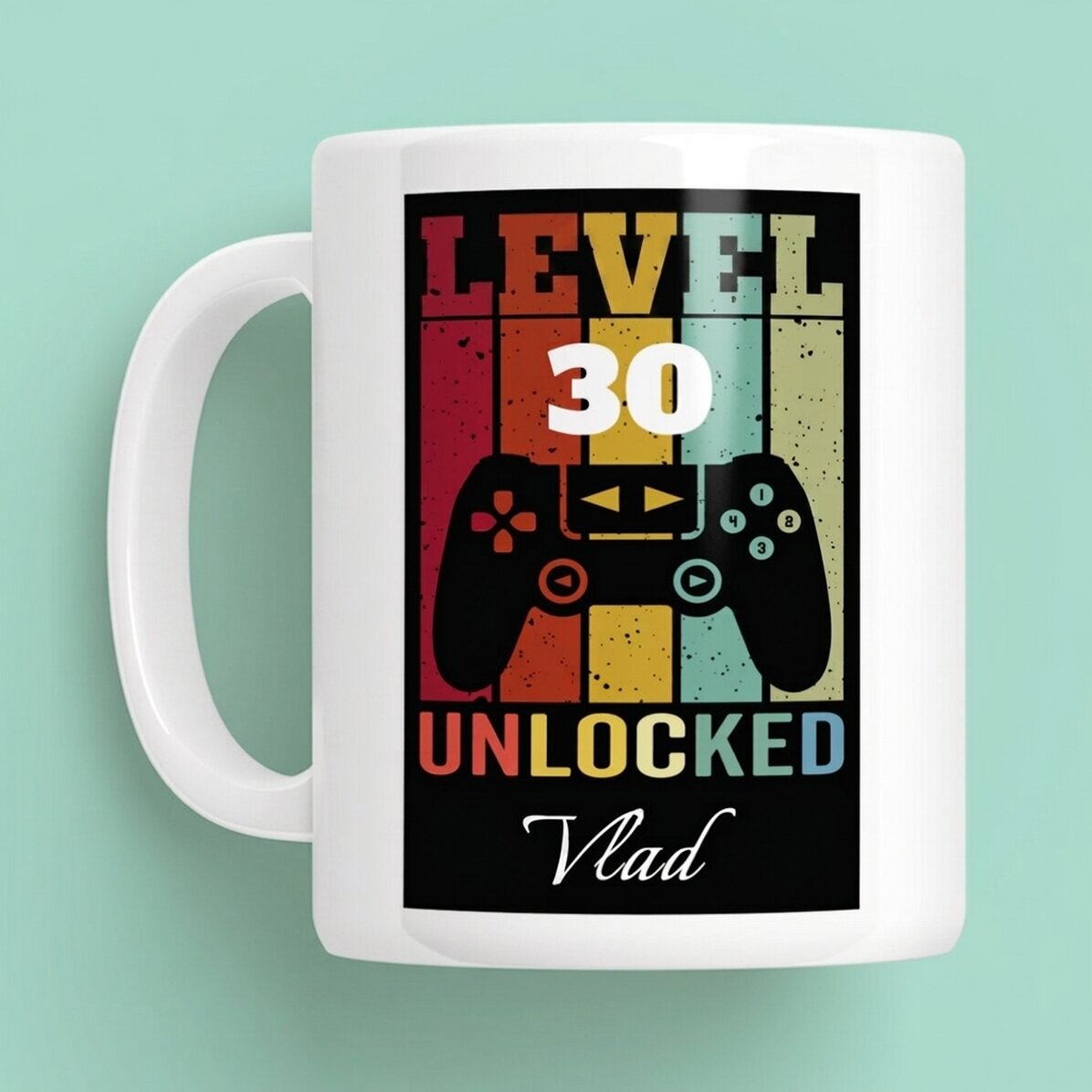 Taza personalizada con texto - Level Unlocked