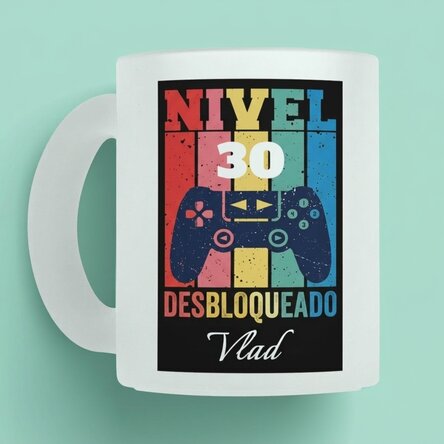 Taza personalizada con texto - Level Unlocked