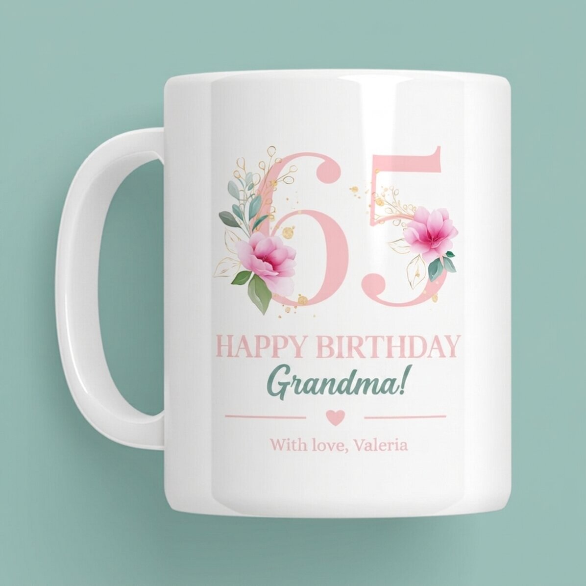 Taza personalizada con mensaje - Flores