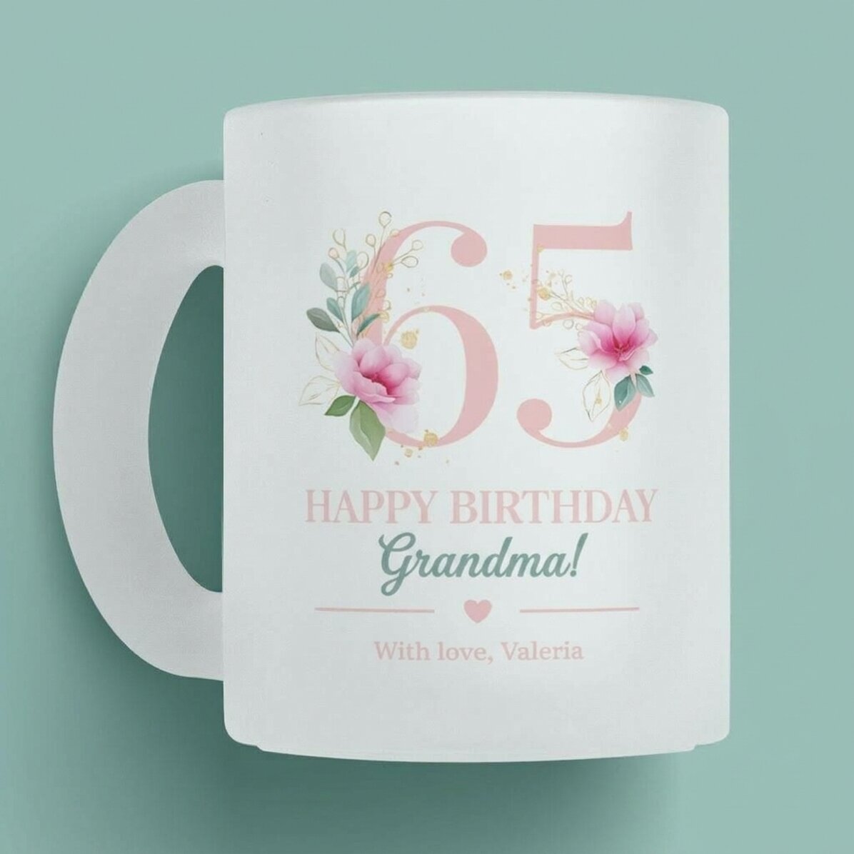 Taza personalizada con mensaje - Flores
