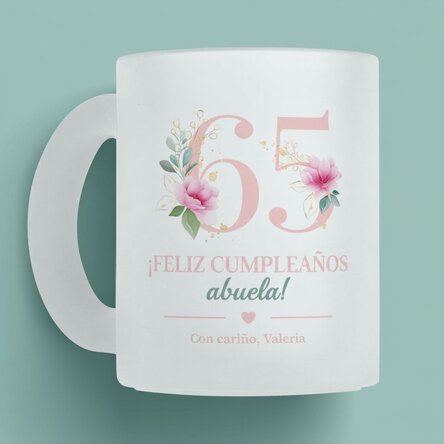 Taza personalizada con mensaje - Flores