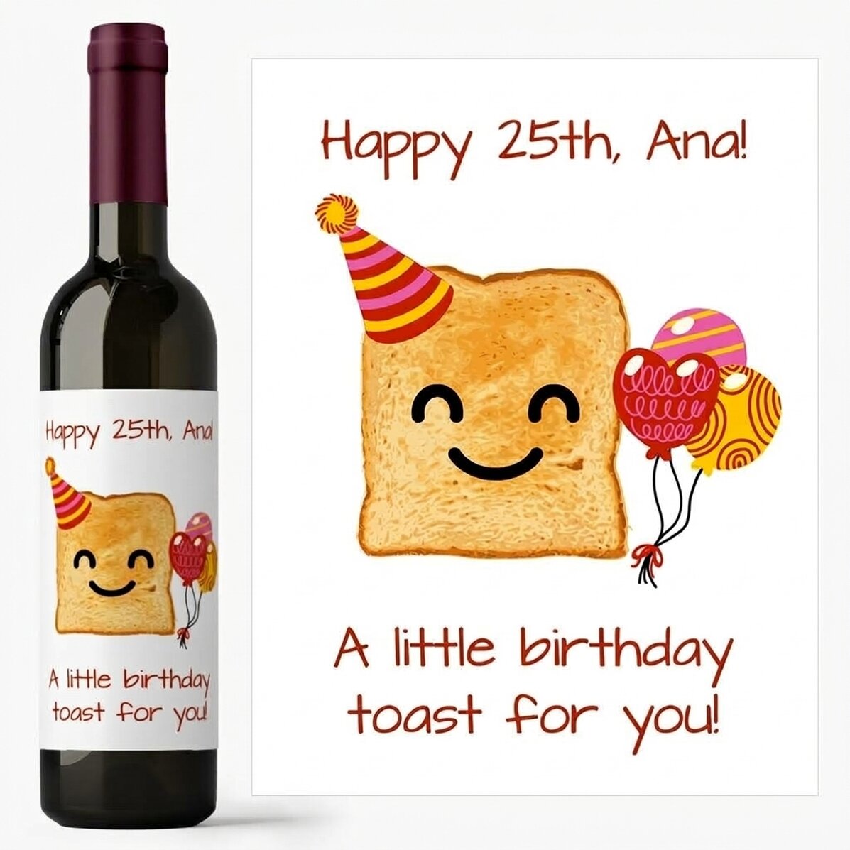 Vino personalizado con texto - A little toast