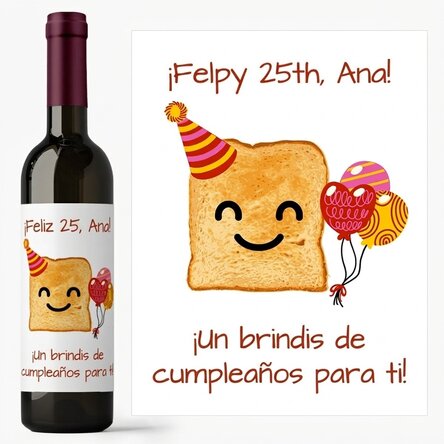 Vino personalizado con texto - A little toast