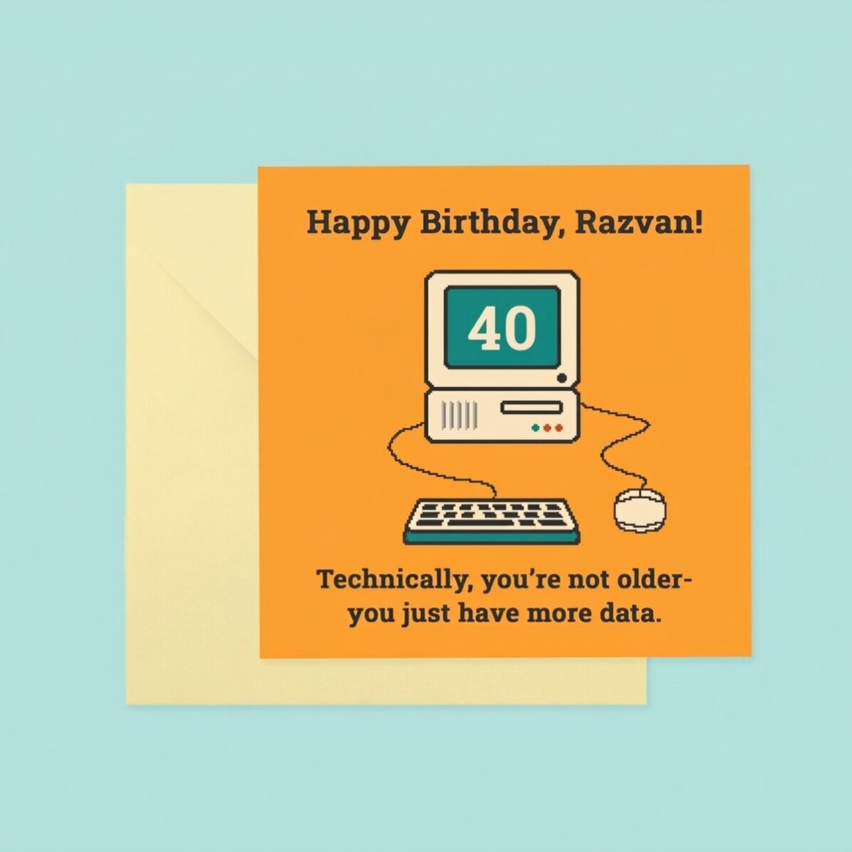 Tarjeta cuadrada personalizada con el texto: «¡Feliz cumpleaños!»