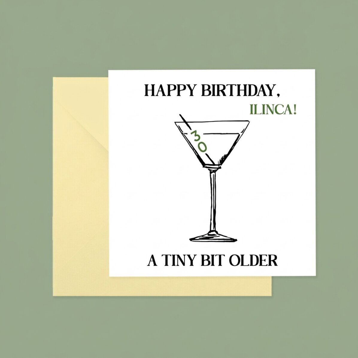 Tarjeta cuadrada personalizada con texto: «¡Feliz cumpleaños!»