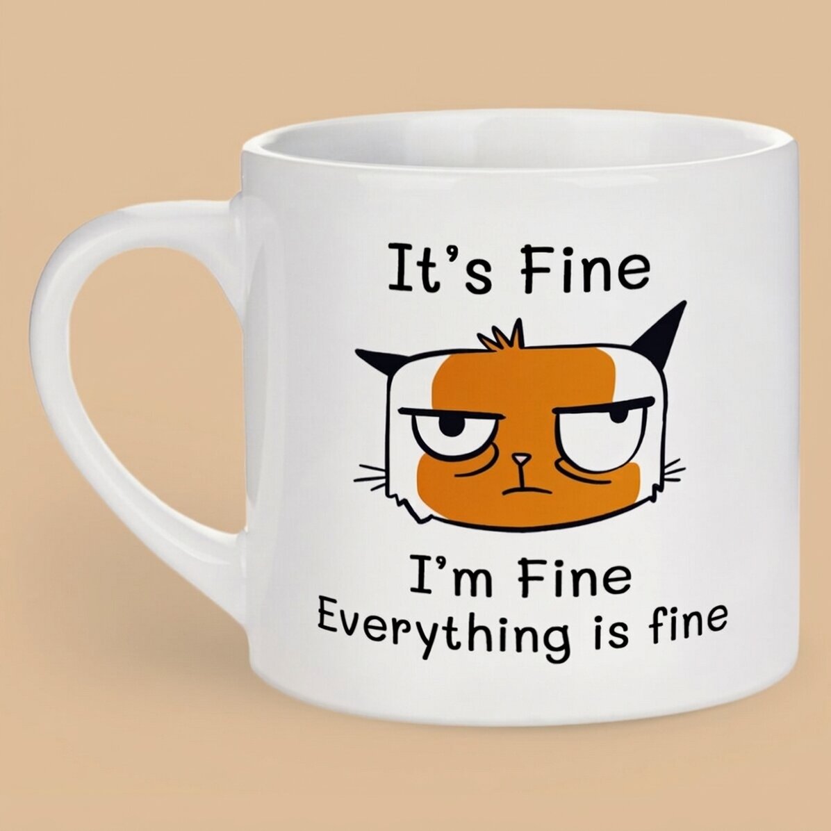 Taza de espresso personalizada con el texto «I’m Fine»