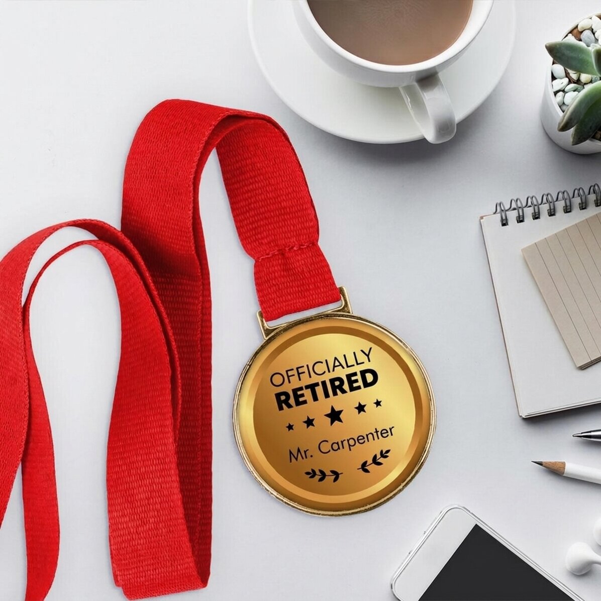 Medalla personalizada con mensaje - Jubilado