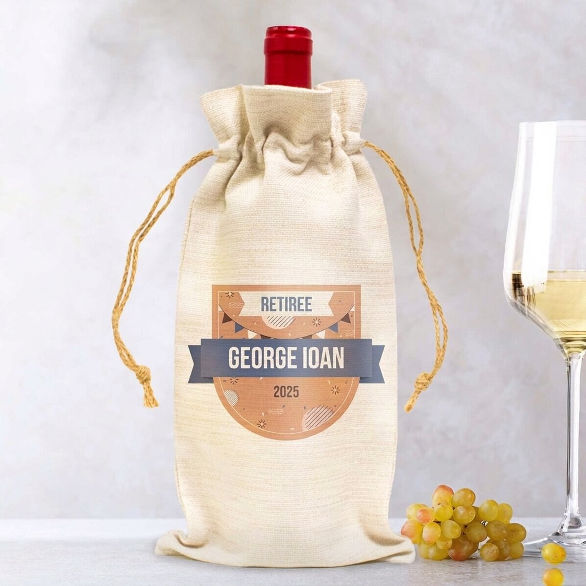Bolsa personalizada para botella de vino con mensaje - Pensionat