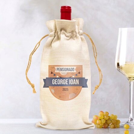 Bolsa personalizada para botella de vino con mensaje - Pensionat