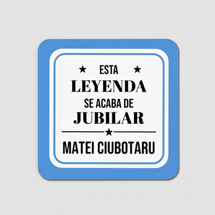 Posavasos personalizado con texto: «Jubilado»