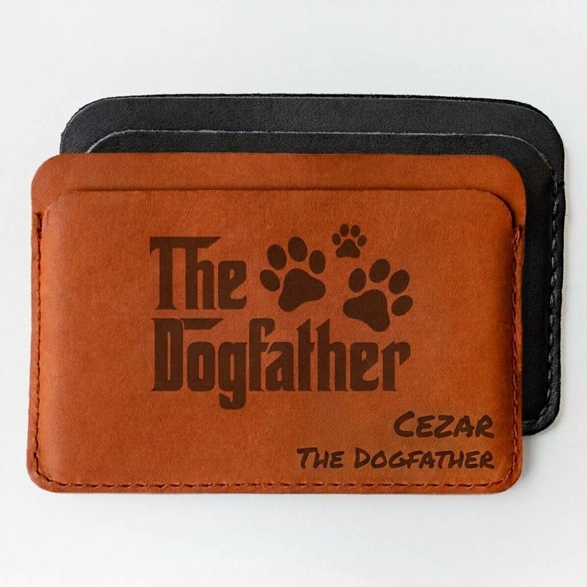 Cartera de piel personalizada con mensaje - The Dogfather