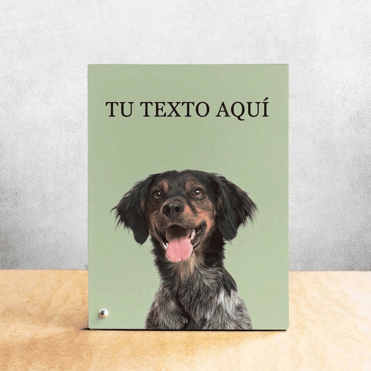 Marco de fotos de escritorio personalizado con la foto y el nombre de tu mascota