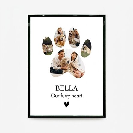 Personalised canvas with 5 photos and text - Pets