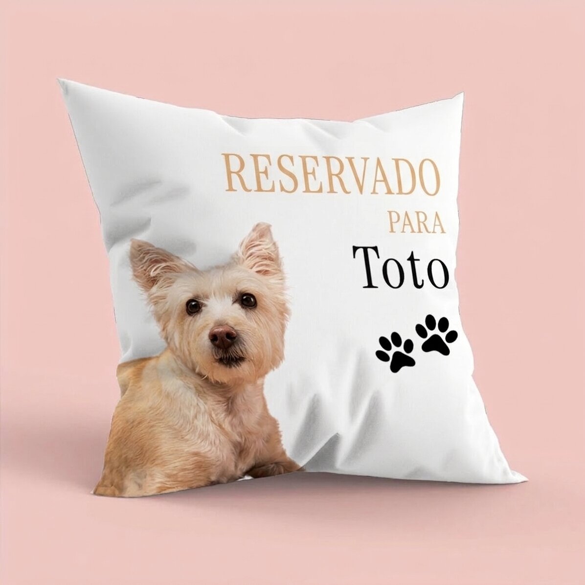 Cojín personalizado con la foto y el nombre de tu mascota favorita