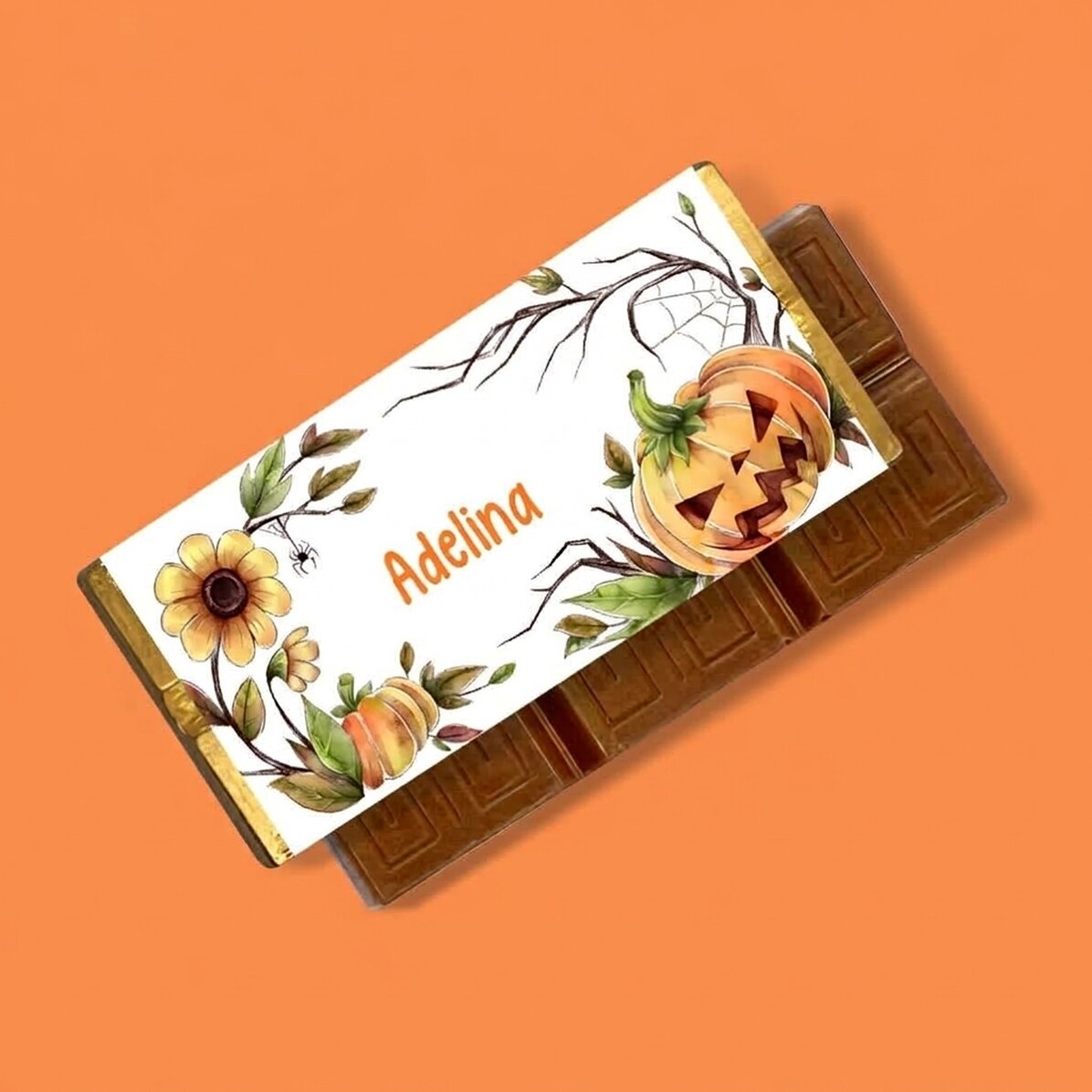 Mini tableta de chocolate personalizada con nombre - Halloween
