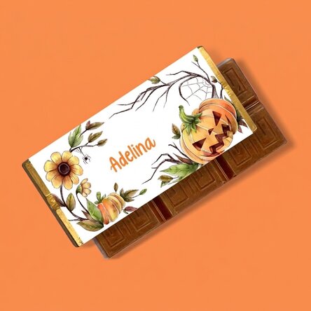 Mini tableta de chocolate personalizada con nombre - Halloween
