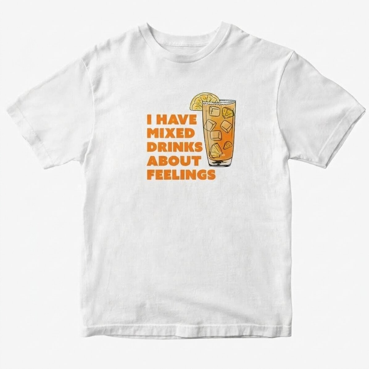 Camiseta de algodón personalizada con texto: «Drinking»