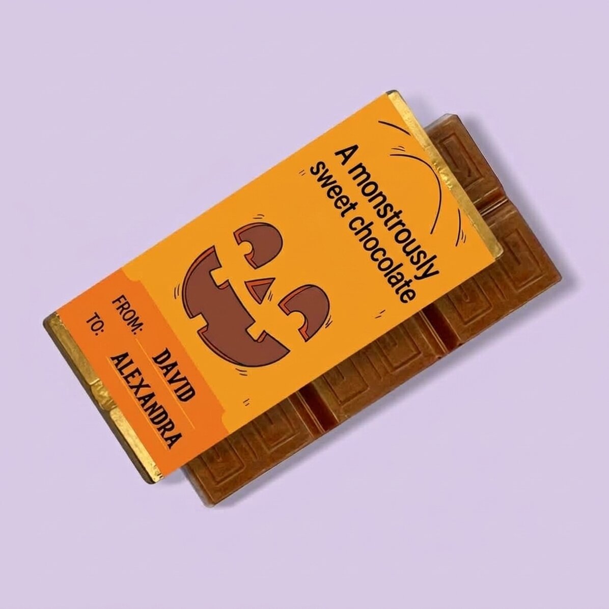 Mini tableta de chocolate personalizada con texto - Monstruosamente dulce