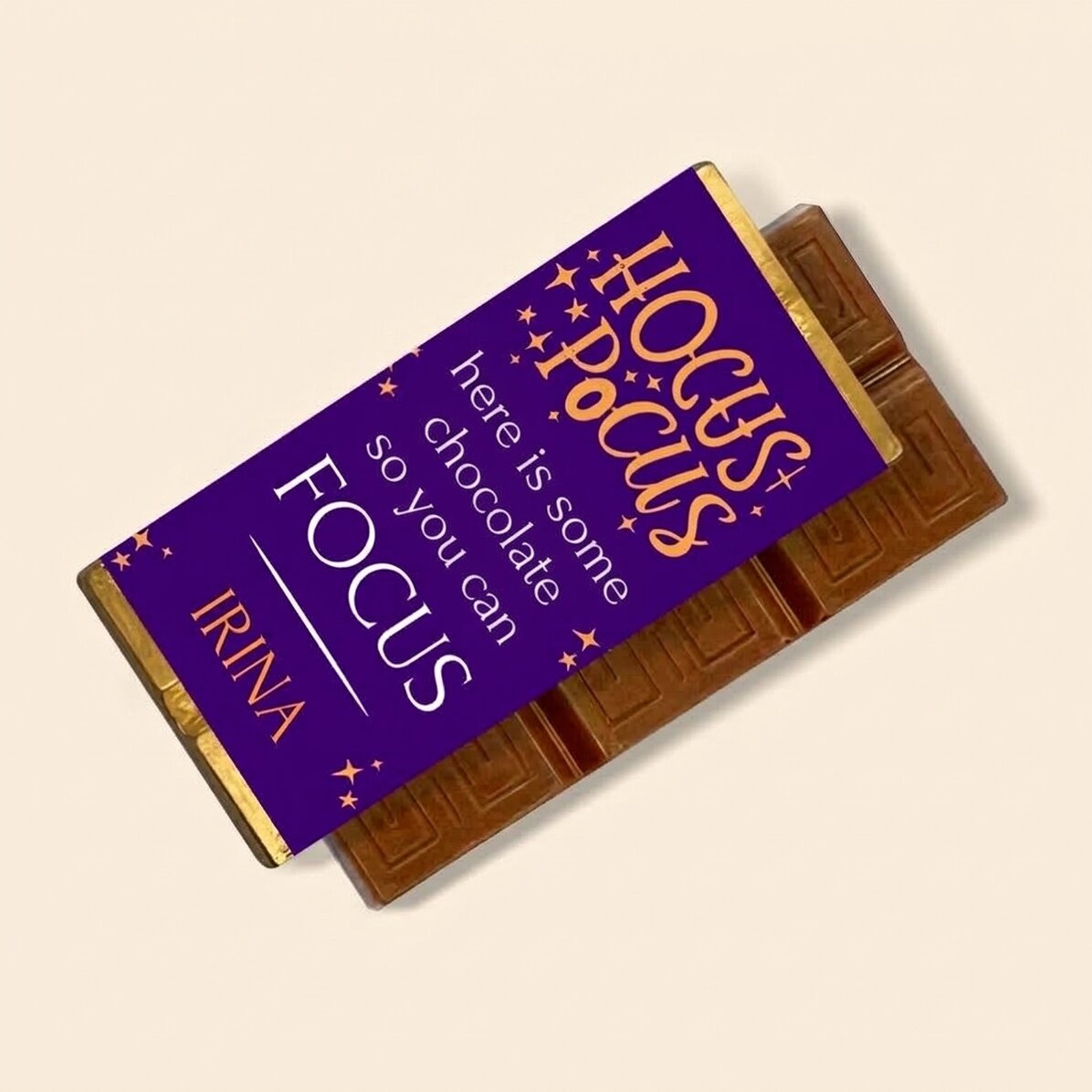 Mini tableta de chocolate personalizada con texto - Hocus Pocus