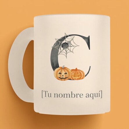 Taza personalizada con inicial y nombre - Halloween