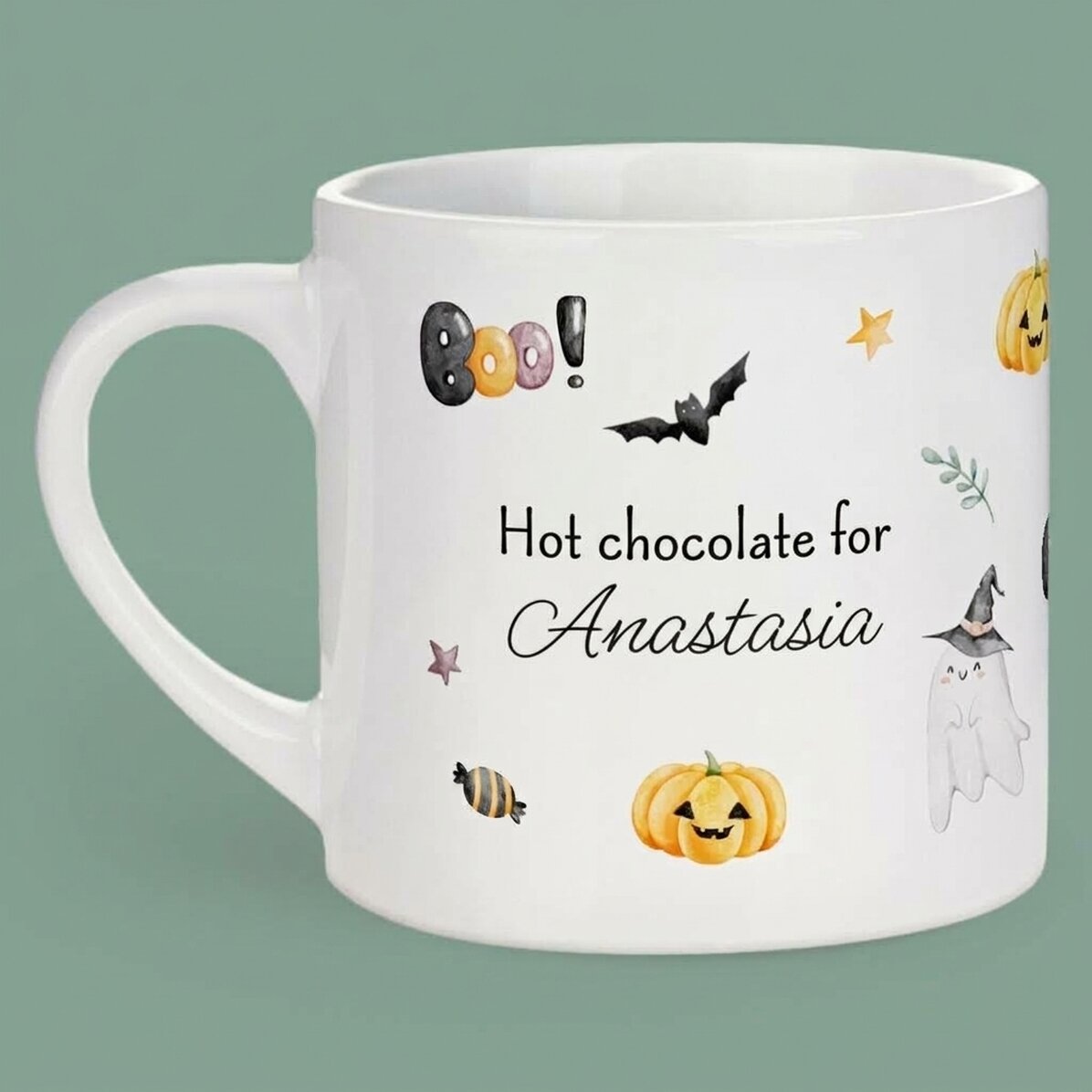 Taza personalizada para niños con mensaje - Halloween