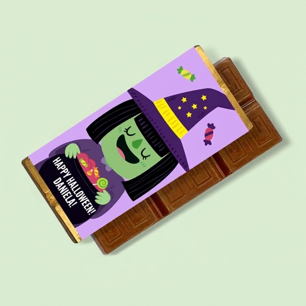 Mini tableta de chocolate personalizada con texto - Witch