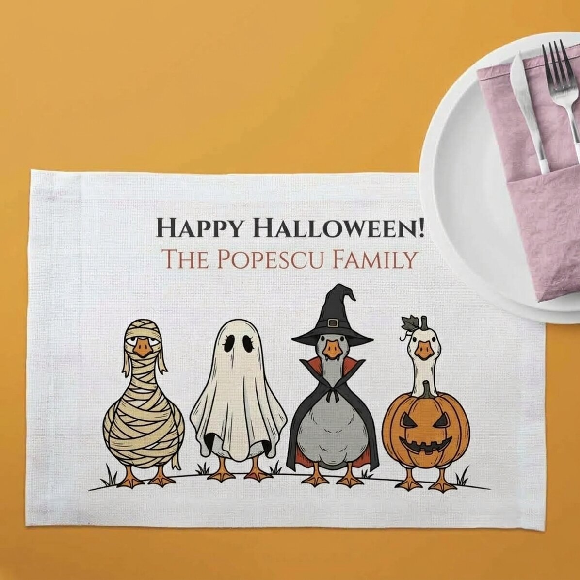 Portaplatos personalizado con texto - Halloween