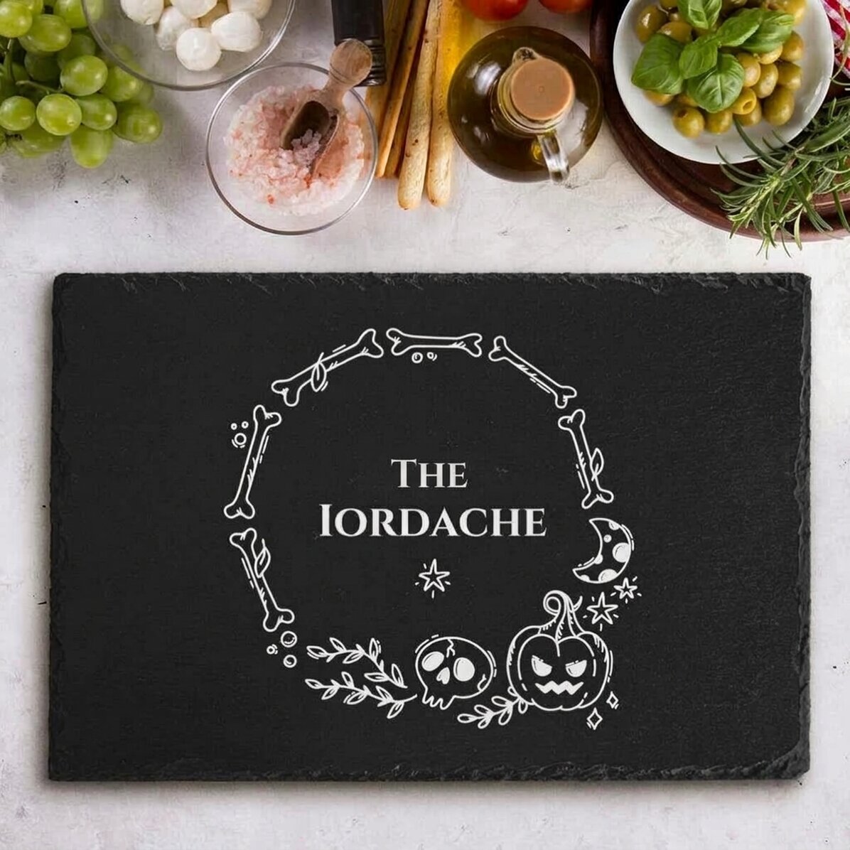 Placa de pizarra grabada y personalizada con texto - Halloween