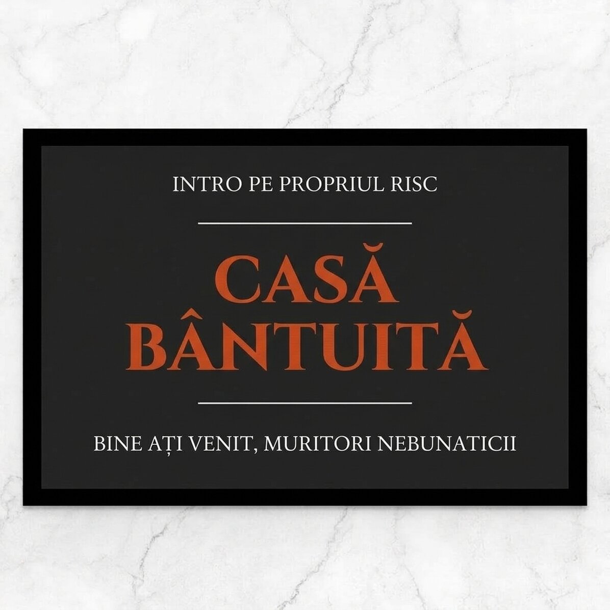 Felpudo de entrada personalizado con texto - Haunted House