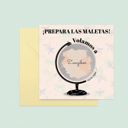 Tarjeta rasca y gana personalizada con mensaje - Globo terráqueo