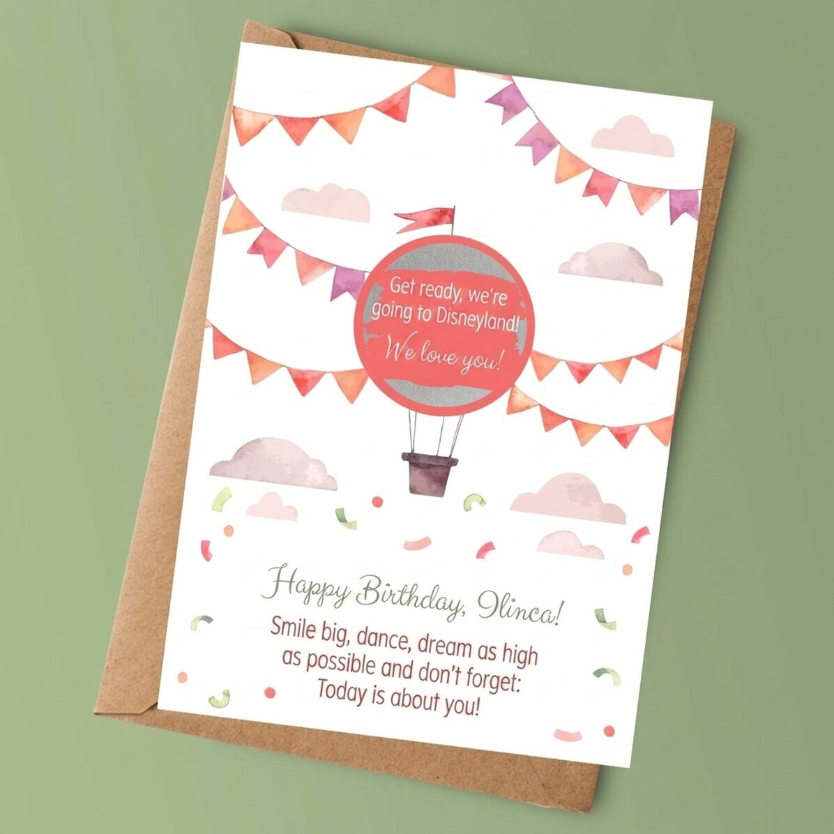 Tarjeta rasca y gana personalizada con texto para niños - Cumpleaños