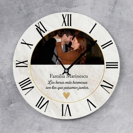 Reloj personalizado con una foto y un texto - Golden time