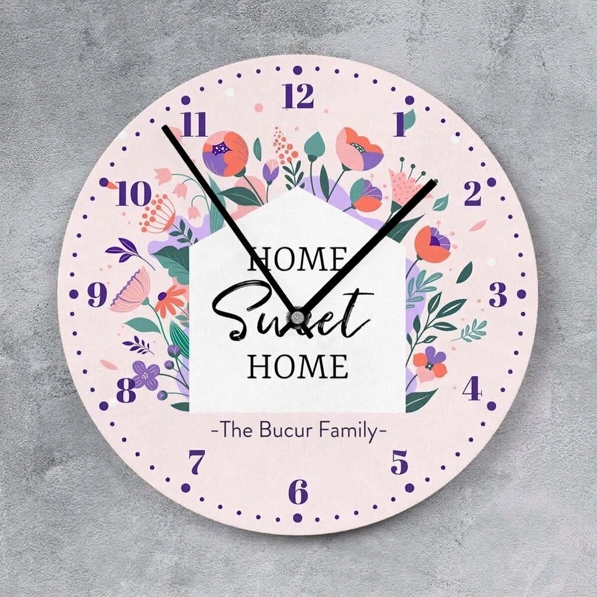 Reloj personalizado con texto - Flowers