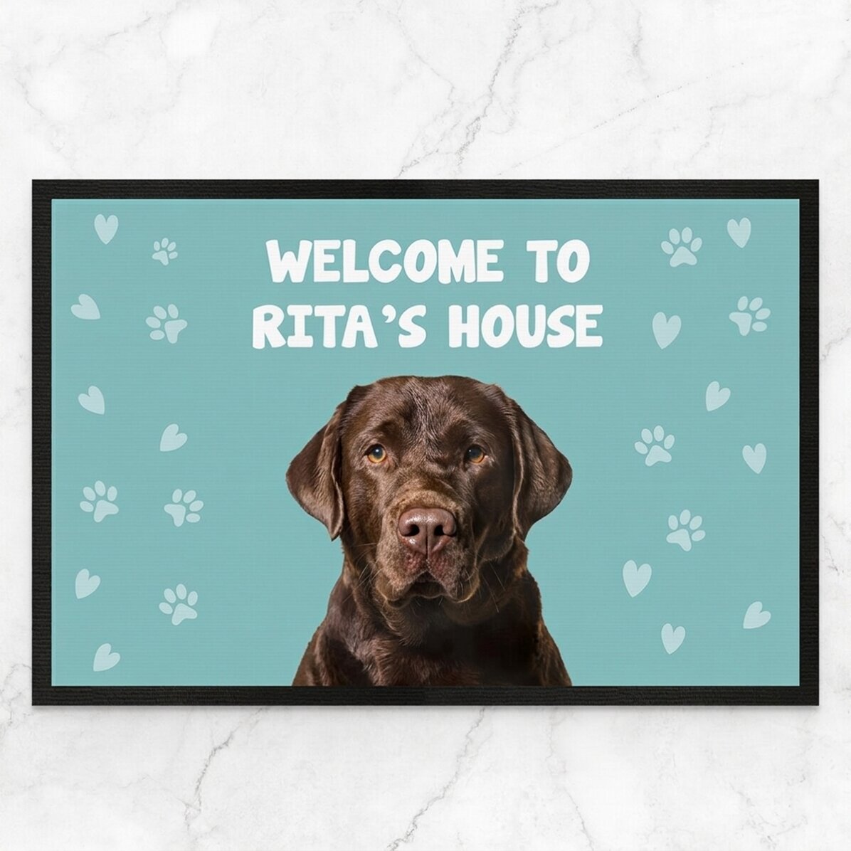 Alfombra de entrada personalizada con foto y texto - Tu mascota