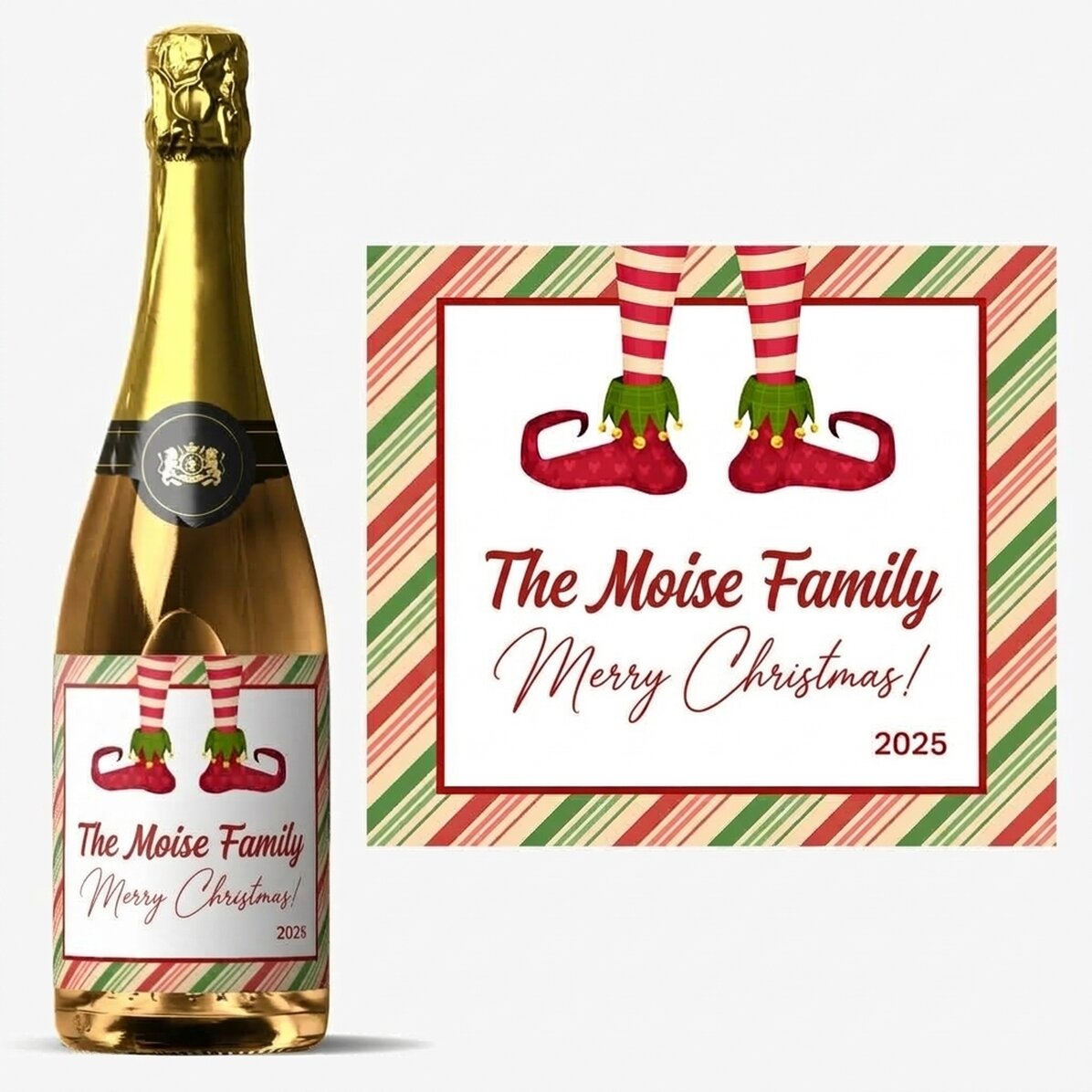 Vino espumoso personalizado con texto - Elf