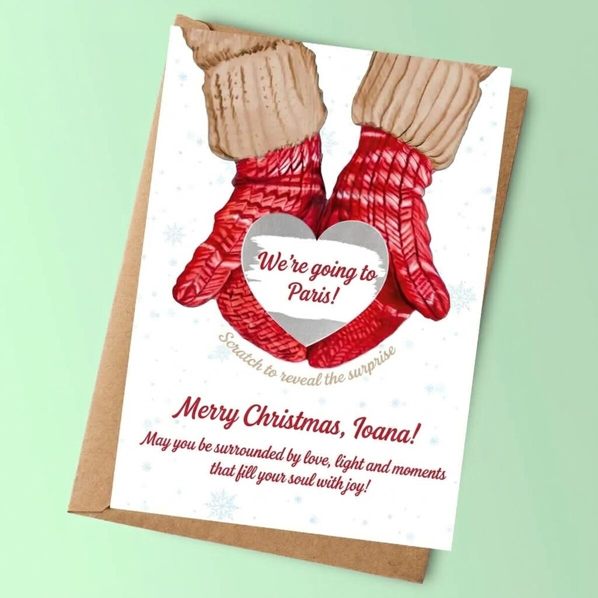 Tarjeta de Navidad personalizada para rascar - Love