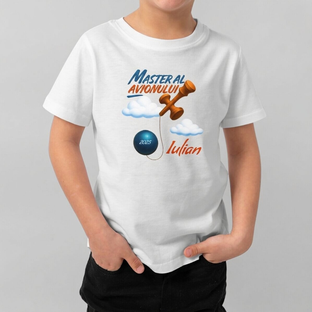 Camiseta de algodón para niños personalizada con texto - Airplane Master
