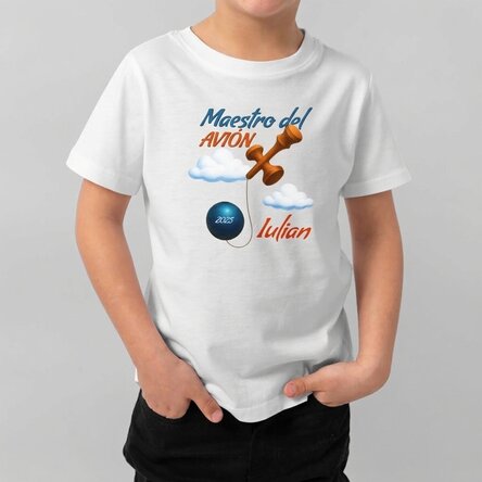 Camiseta de algodón para niños personalizada con texto - Airplane Master