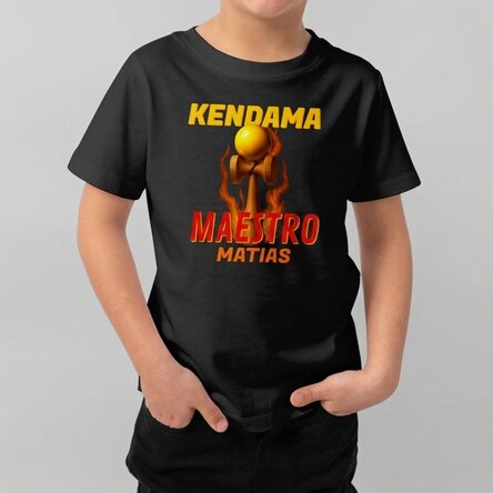 Camiseta de algodón para niños personalizada con texto - Kendama Master