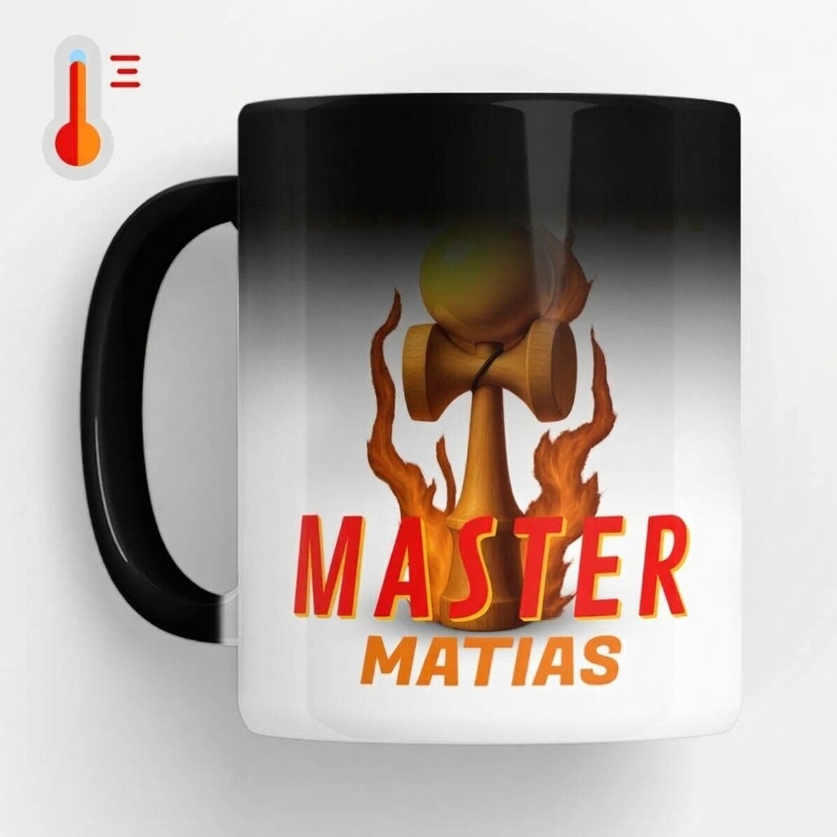 Taza termosensible personalizada con texto - Kendama Master