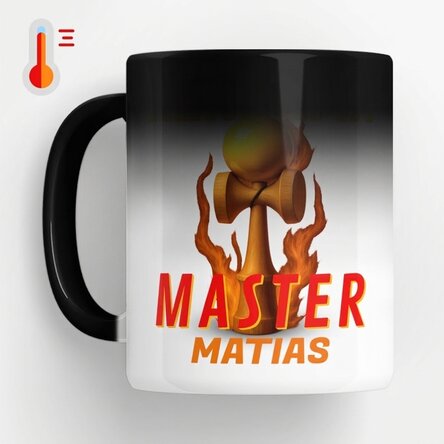 Taza termosensible personalizada con texto - Kendama Master