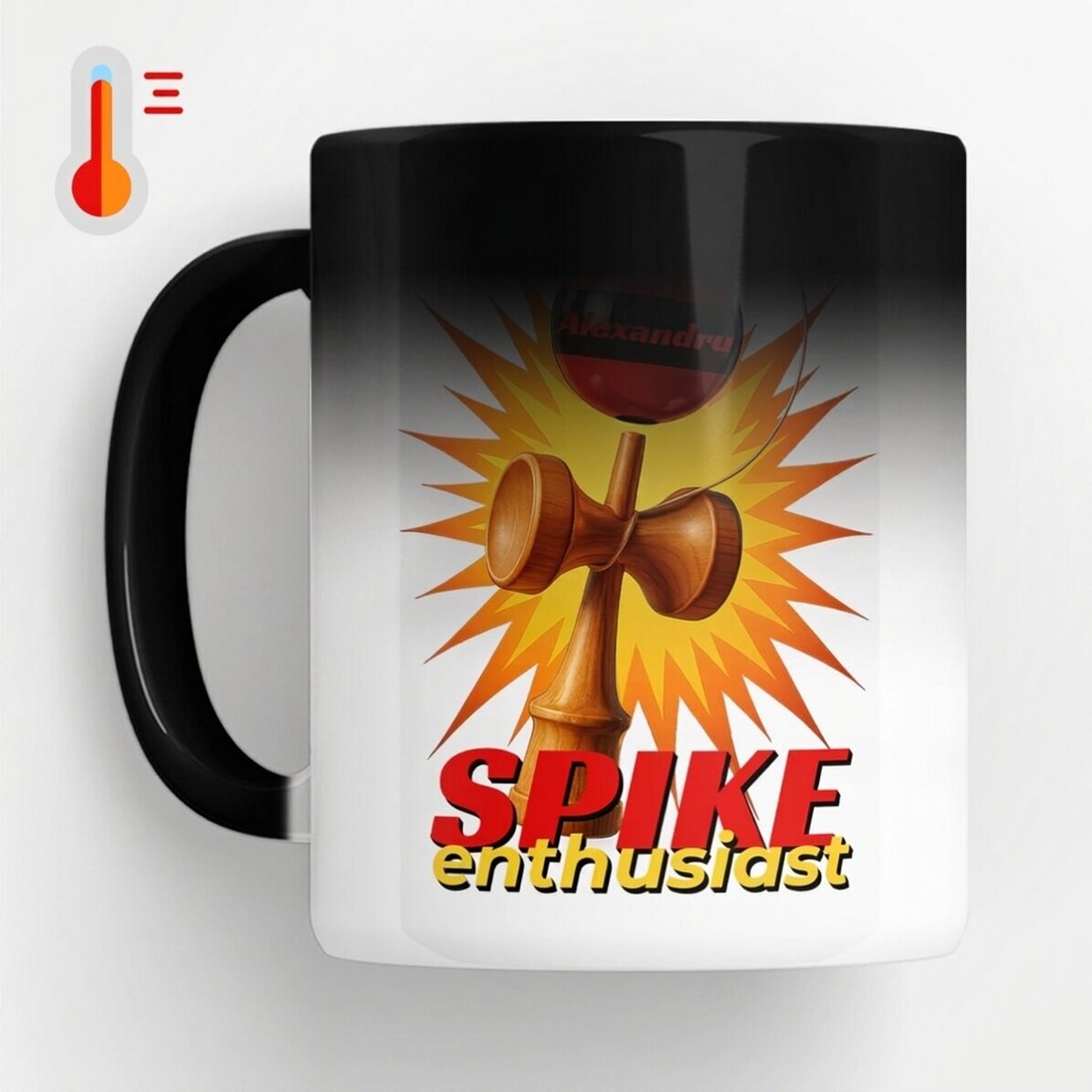 Taza termosensible personalizada con texto - Spike Enthusiast