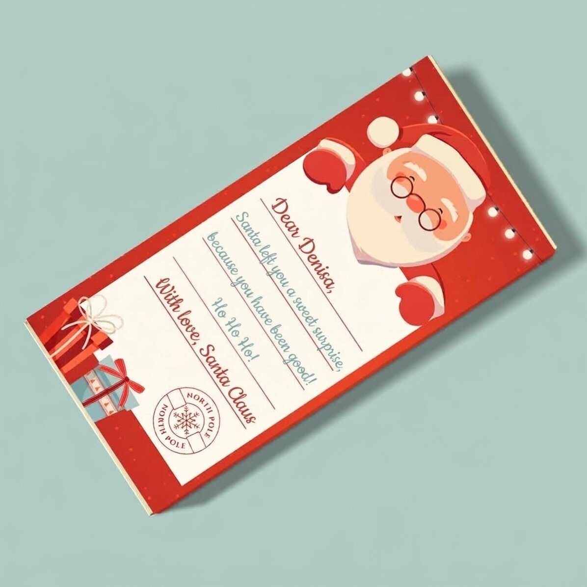 Chocolate personalizado con mensaje - Papá Noel