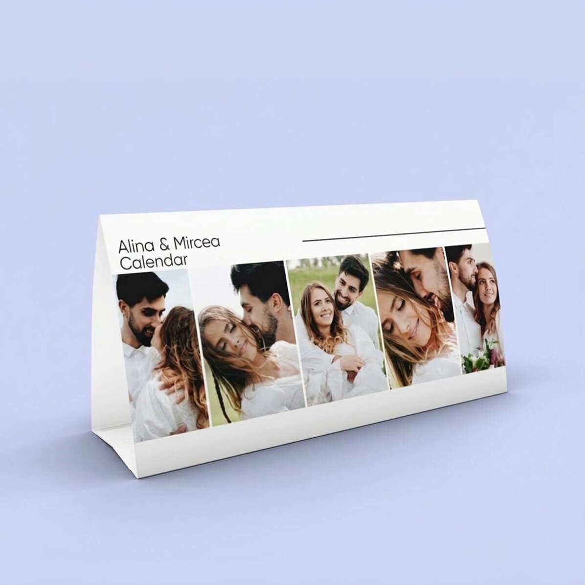 Calendario de mesa de 2026 personalizado con 5 fotos y texto
