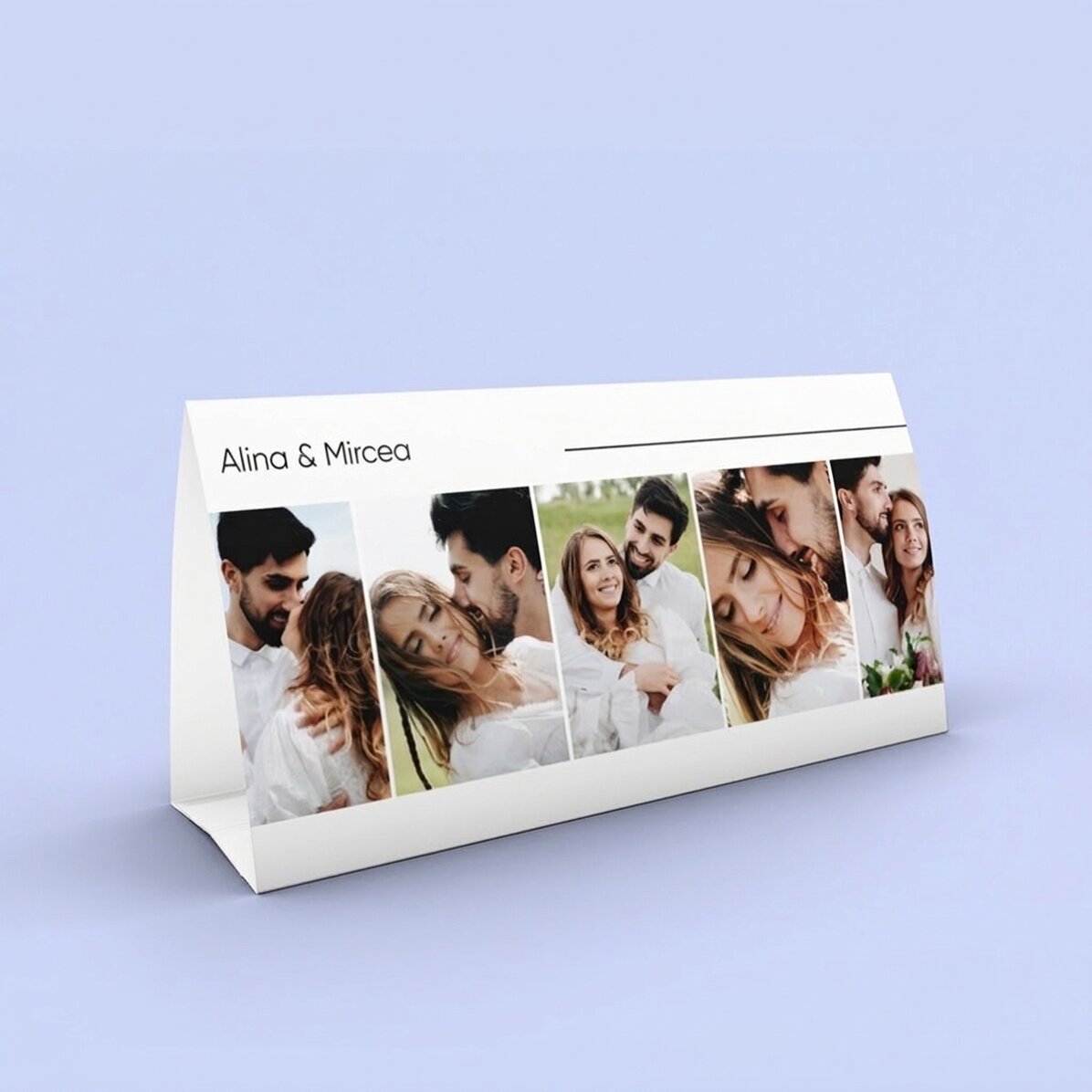 Calendario de mesa personalizado con 5 fotos y texto