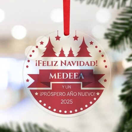 Adorno redondo personalizado con mensaje - Navidad